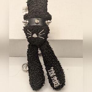 Black Plush Cat Keychain with Studded Collar Dolls kill